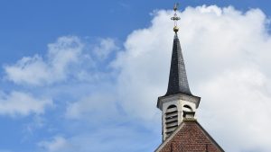 Blue sky and religious building top