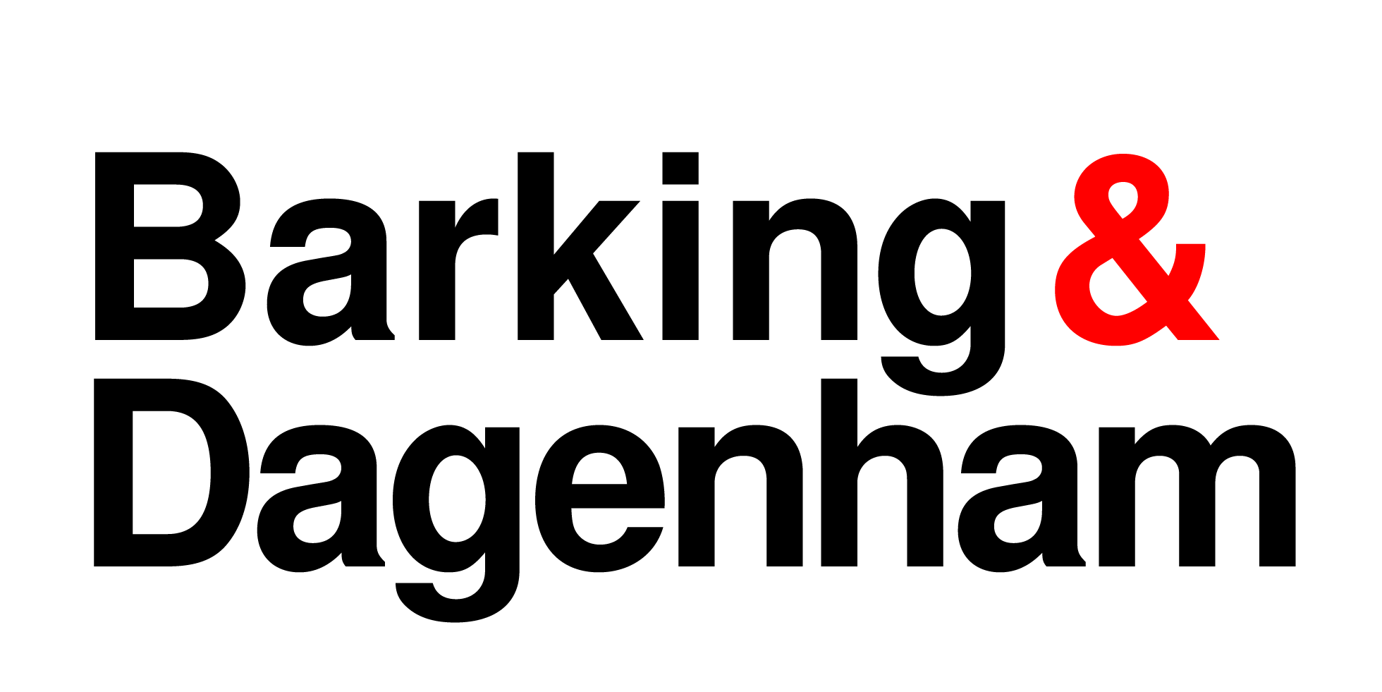Barking & Dagenham logo in black and red
