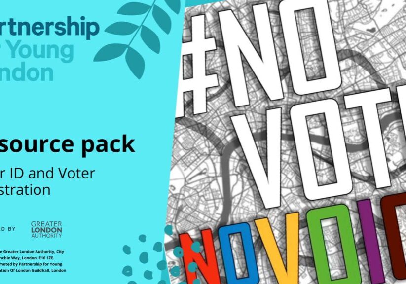 The title page of Partnership for Young London's Voter ID and Voter Registration resource pack.